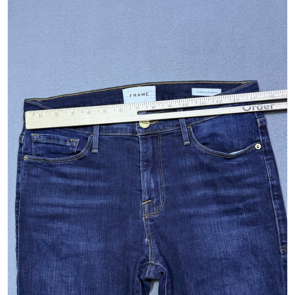 Frame Jeans Womens 27 (28x30) Le Skinny De Jeanne Midrise Stretch USA Indigo - Picture 5 of 8